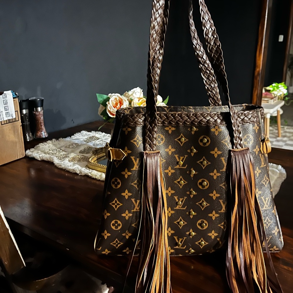 Monogram Fringe Tote